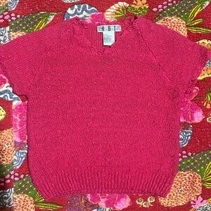 🌸 Vintage OHI Knit Short Sleeve Sweater Top